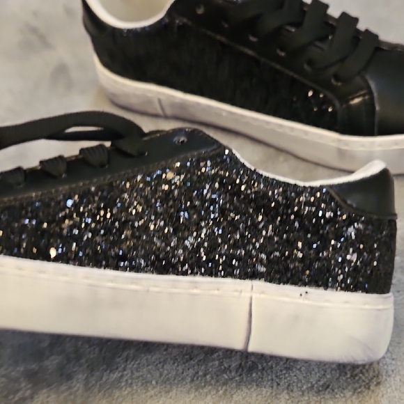 Black Glitter Sneakers - Picture 4 of 5